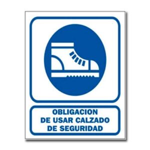 Cartel obligatorio usar calzado de seg. 22 X 26