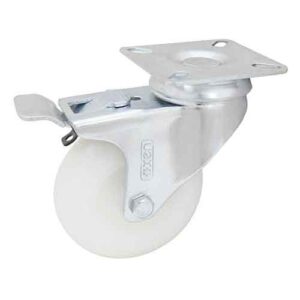 Rueda nylon max 100 mm base girat. y freno (c/ rodillo)