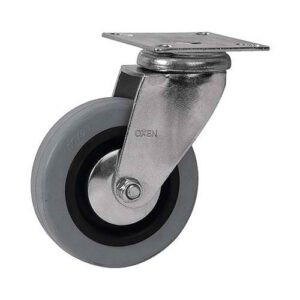 Rueda PVC / PP 100 mm base giratoria  (c/ buje)