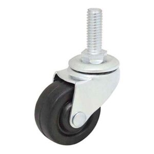 Rueda goma negra 40 mm perno rosca 3/8"