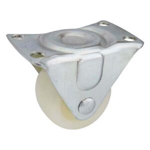 Rueda nylon / PP base fija 100 mm (c/ bulon)