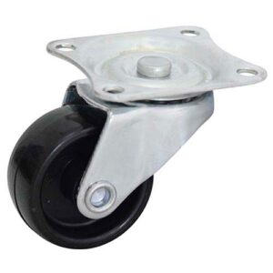 Rueda goma-plast negra 30 mm base giratoria