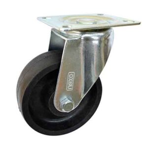 Rueda nylon alta temp. 100 mm base giratoria (c/ buje)
