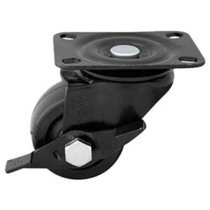 Rueda nylon negro 40 mm base girat. y freno