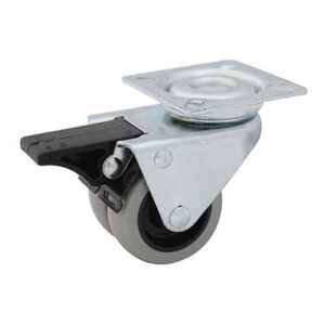 Rueda doble nylon 50 mm base girat. y freno