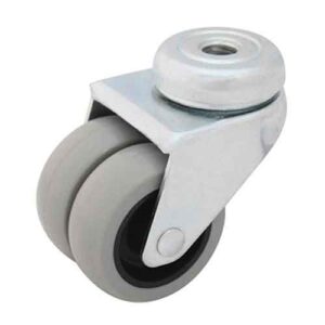 Rueda doble nylon 50 mm base agujero