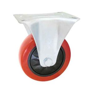 Rueda PVC rojo 100 mm base fija (c/ ruleman)