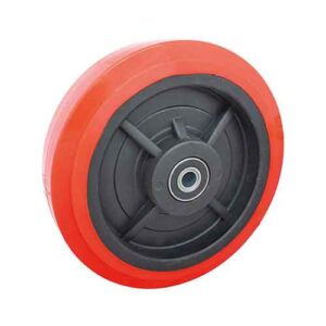 Rueda PP / PVC rojo 100 mm sola (2 rulemanes)