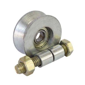 Rueda acero porton "V" 100 mm (ruleman)