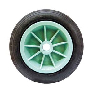 Rueda goma / PP gris eje 3/4" - 160 mm