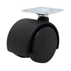 Rueda doble PP negro 50 mm base giratoria