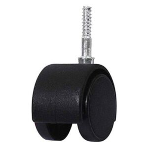 Rueda doble PP negro 50 mm perno madera