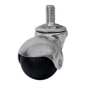 Rueda balon de goma negra giratoria c/base