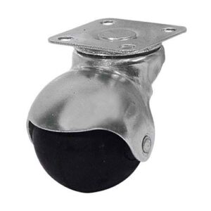 Rueda balon de goma negra girat. c/perno rosca 3/8